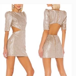 Camila Coelho Champagne Gold Bailey Mini Cutout Dress
